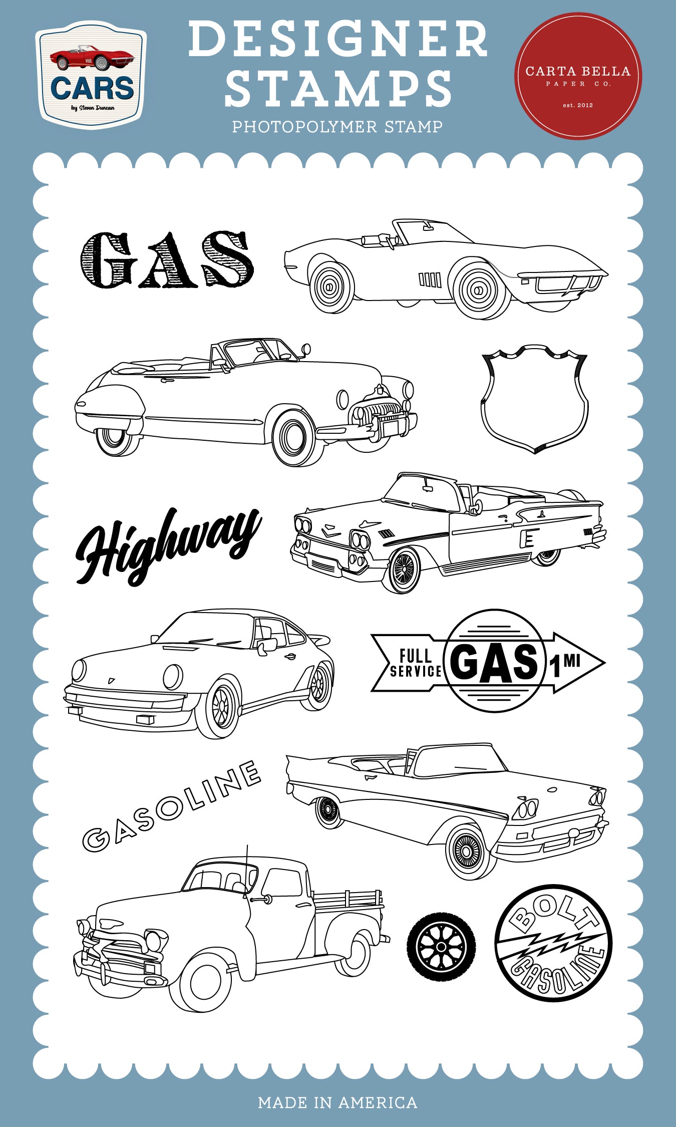 Carta Bella - Cars Collection - Vintage Vehicles Stamp Set
