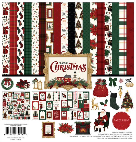 Carta Bella Paper - Classic Christmas Collection - 12 x 12 Collection Kit