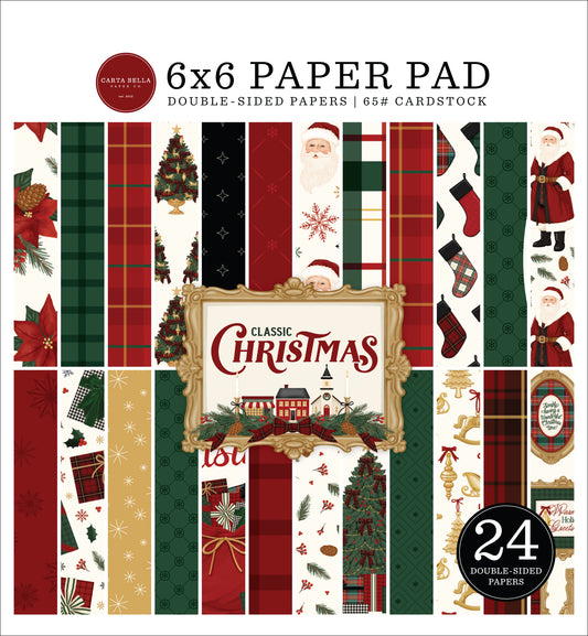Carta Bella Paper - Classic Christmas Collection - 6 x 6 Paper Pad