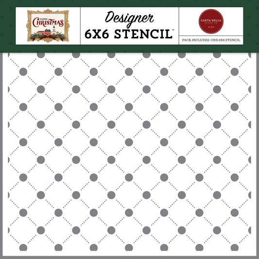 Carta Bella Paper - Classic Christmas Collection - Stencils - Holiday Lattice Stencil