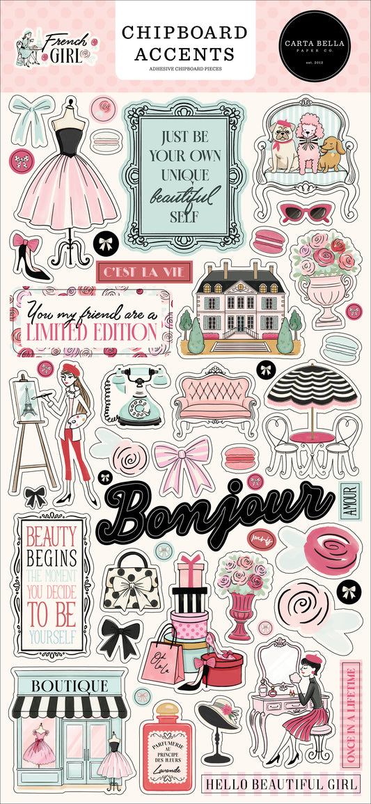 Carta Bella - French Girl Collection - Chipboard Accents