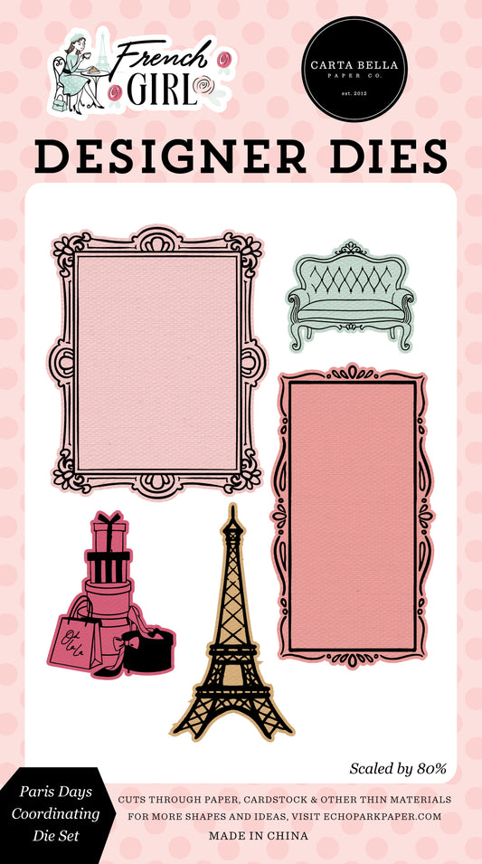 Carta Bella - French Girl Collection - Paris Days Coordinating Small Die Set