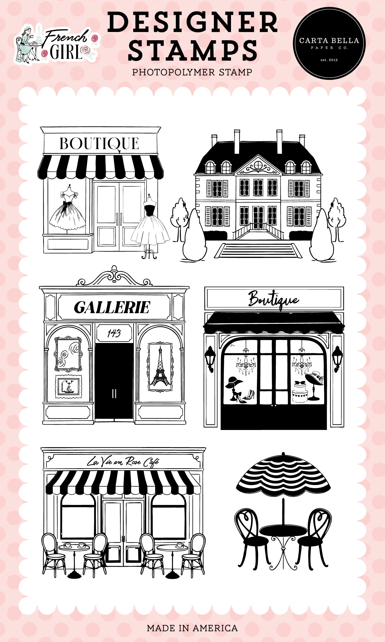 Carta Bella - French Girl Collection - French Streets Stamp Set