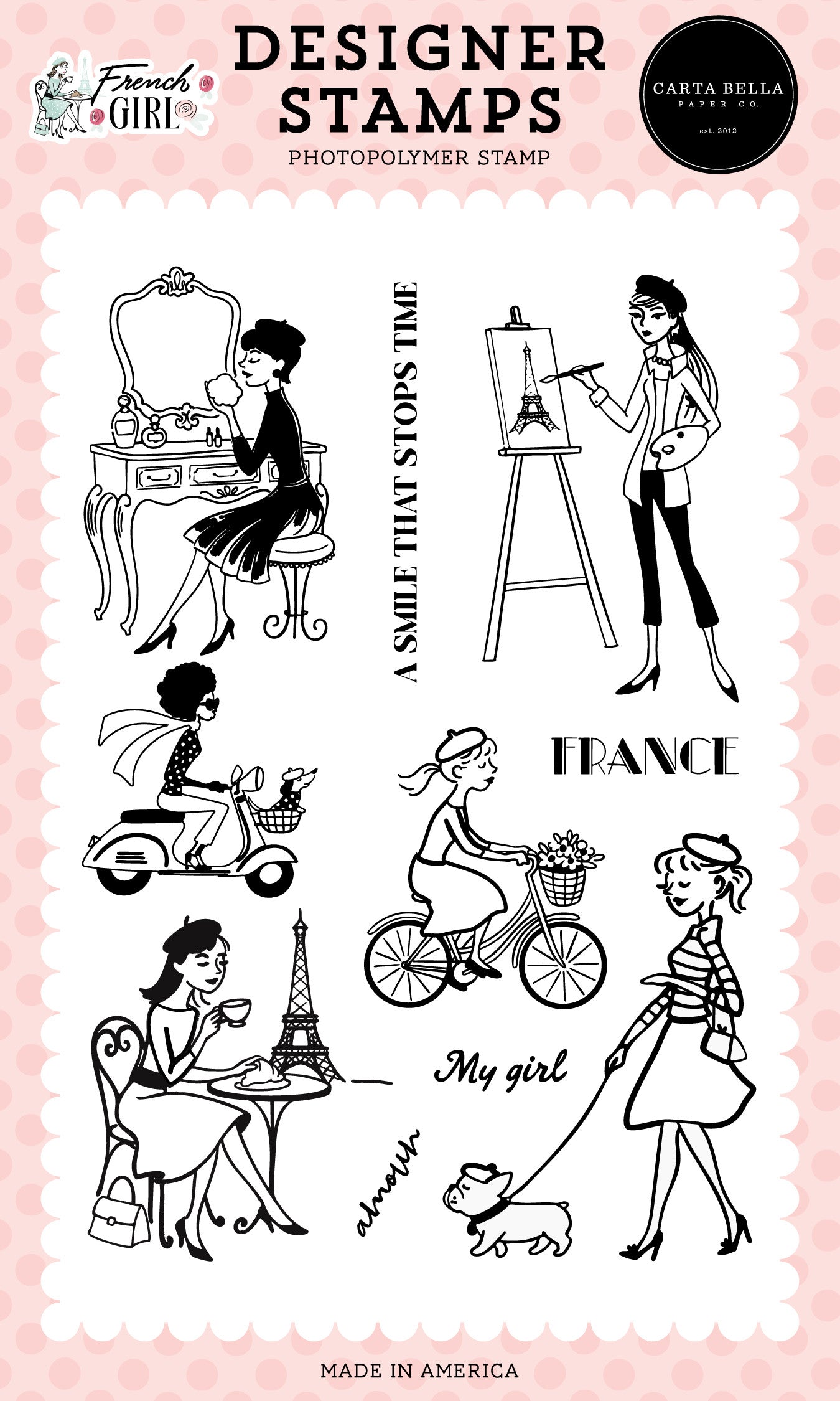 Carta Bella Paper - French Girl Collection - Coordinatng Designer Dies - My French Girl