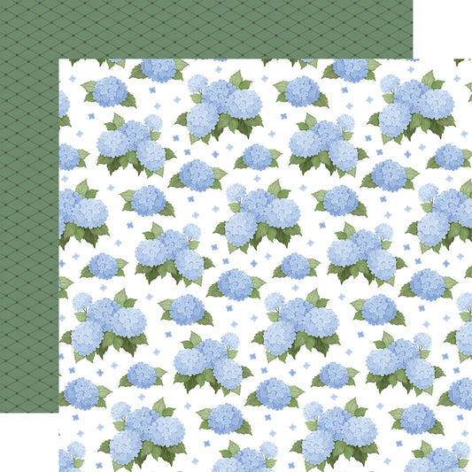 Carta Bella Paper - Flower Shoppe Collection - 12 x 12 Double Sided Paper - Happy Hydrangeas