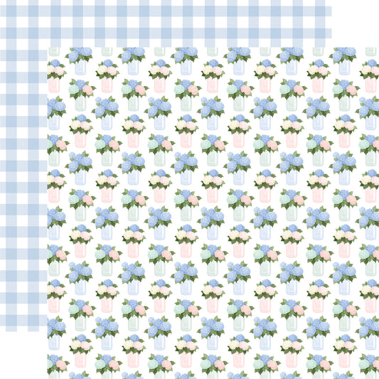 Carta Bella Paper - Flower Shoppe Collection - 12 x 12 Double Sided Paper - Flowers In Vases