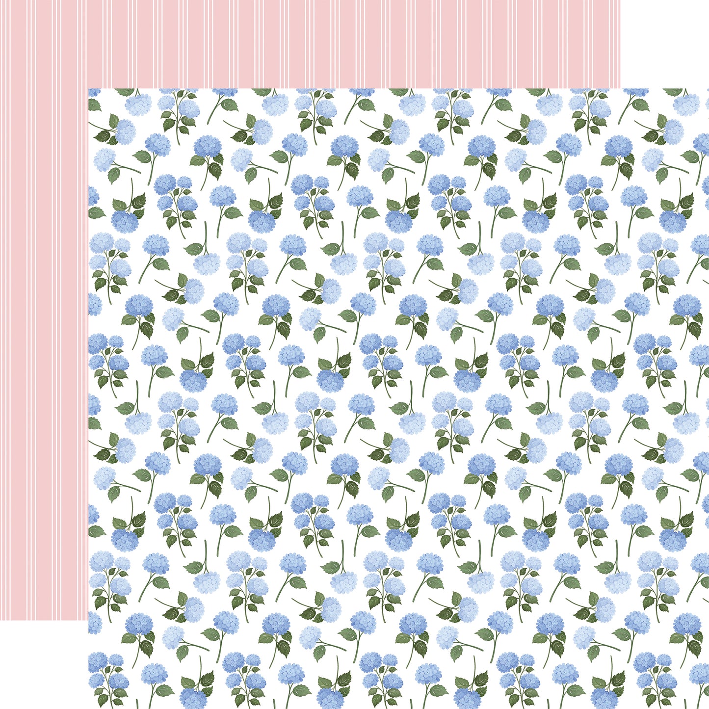 Carta Bella Paper - Flower Shoppe Collection - 12 x 12 Double Sided Paper - Hydrangea Stems