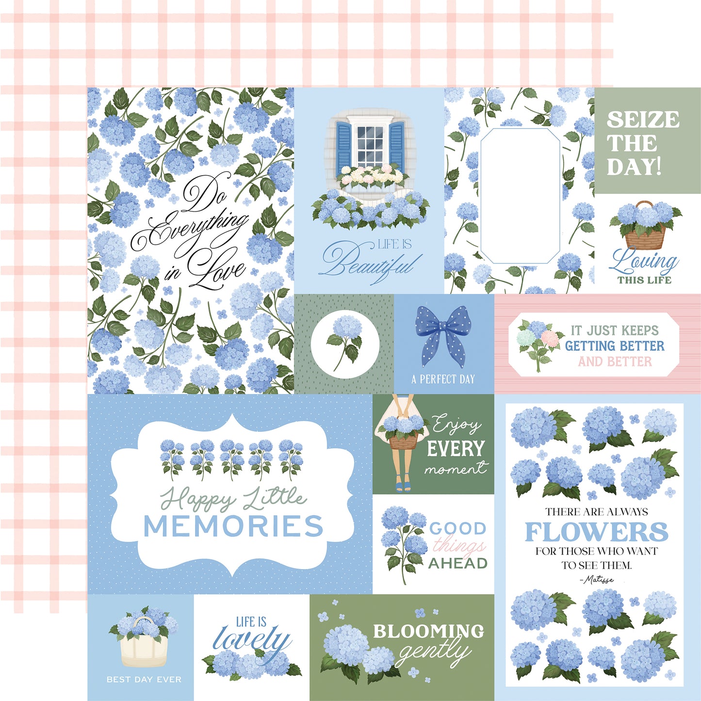 Carta Bella Paper - Flower Shoppe Collection - 12 x 12 Double Sided Paper - Multi Journaling Cards