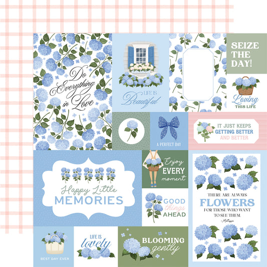 Carta Bella Paper - Flower Shoppe Collection - 12 x 12 Double Sided Paper - Multi Journaling Cards