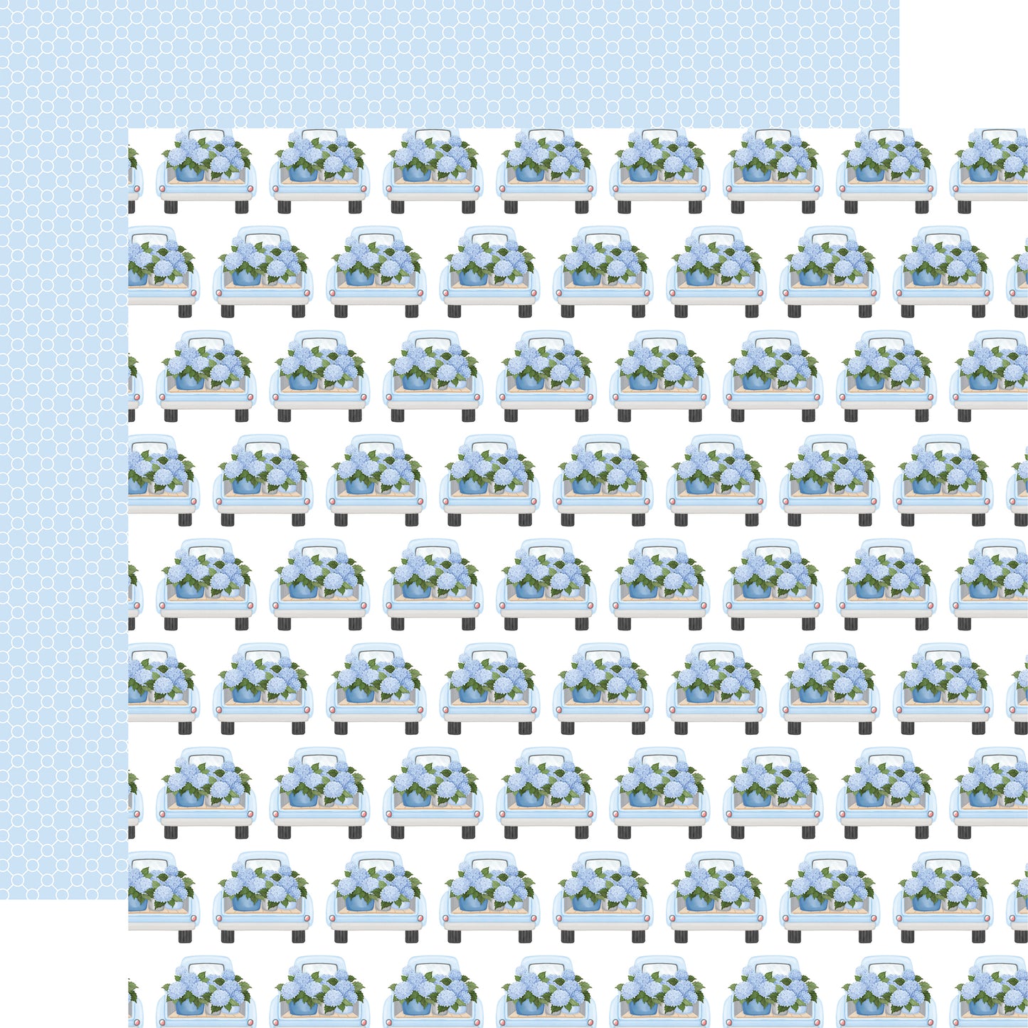 Carta Bella Paper - Flower Shoppe Collection - 12 x 12 Double Sided Paper - Thick Of Hydrangeas