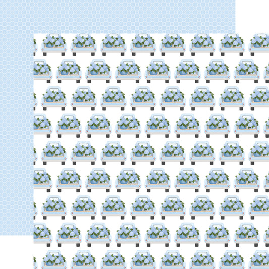 Carta Bella Paper - Flower Shoppe Collection - 12 x 12 Double Sided Paper - Thick Of Hydrangeas