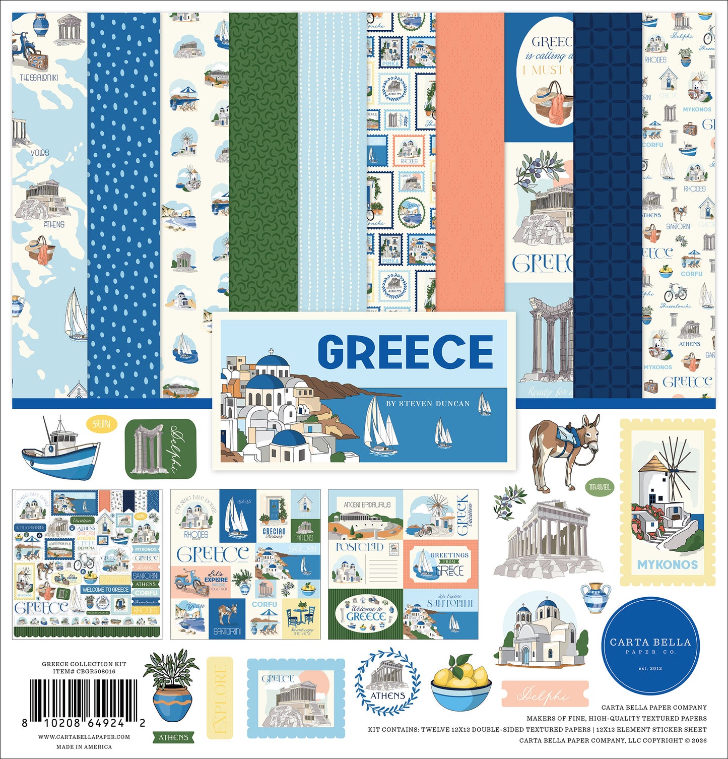 Carta Bella Paper - Greece Collection - 12 x 12 Collection Kit