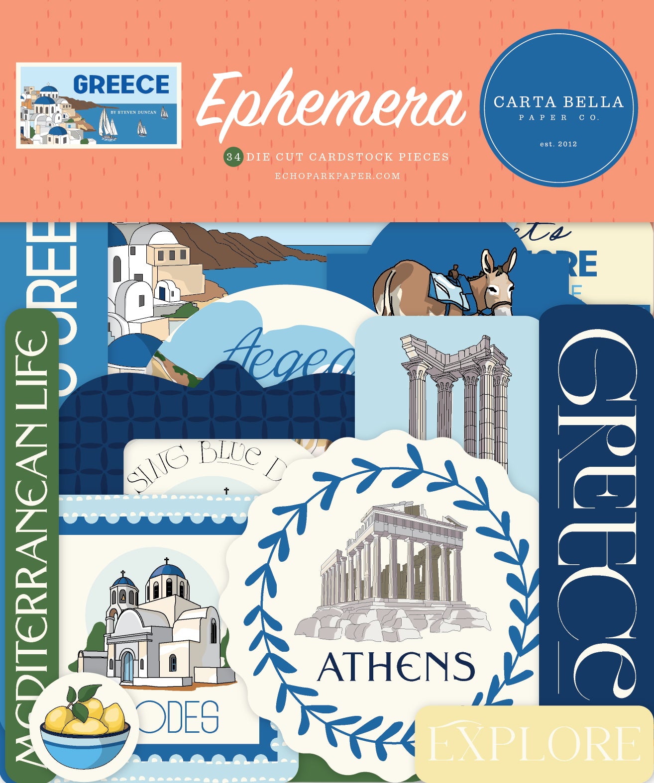 Carta Bella Paper - Greece Collection - Ephemera