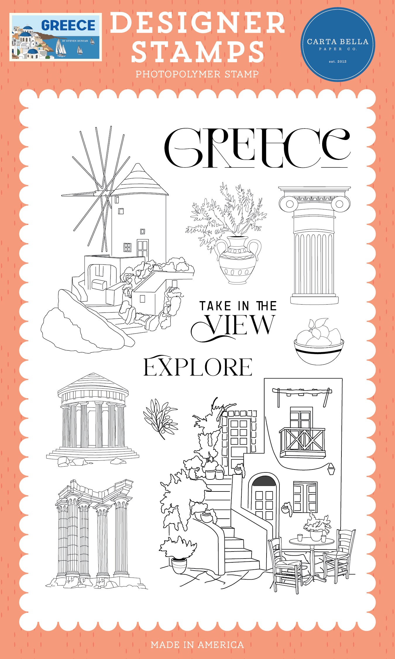 Carta Bella Paper - Greece Collection - Clear Photopolymer Stamps - Greece