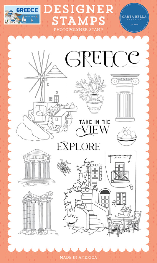 Carta Bella Paper - Greece Collection - Clear Photopolymer Stamps - Greece