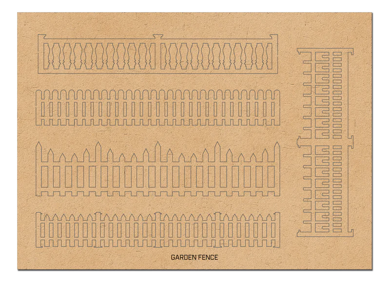 Brutus Monroe - Lasercut Chipboard- Garden Fence