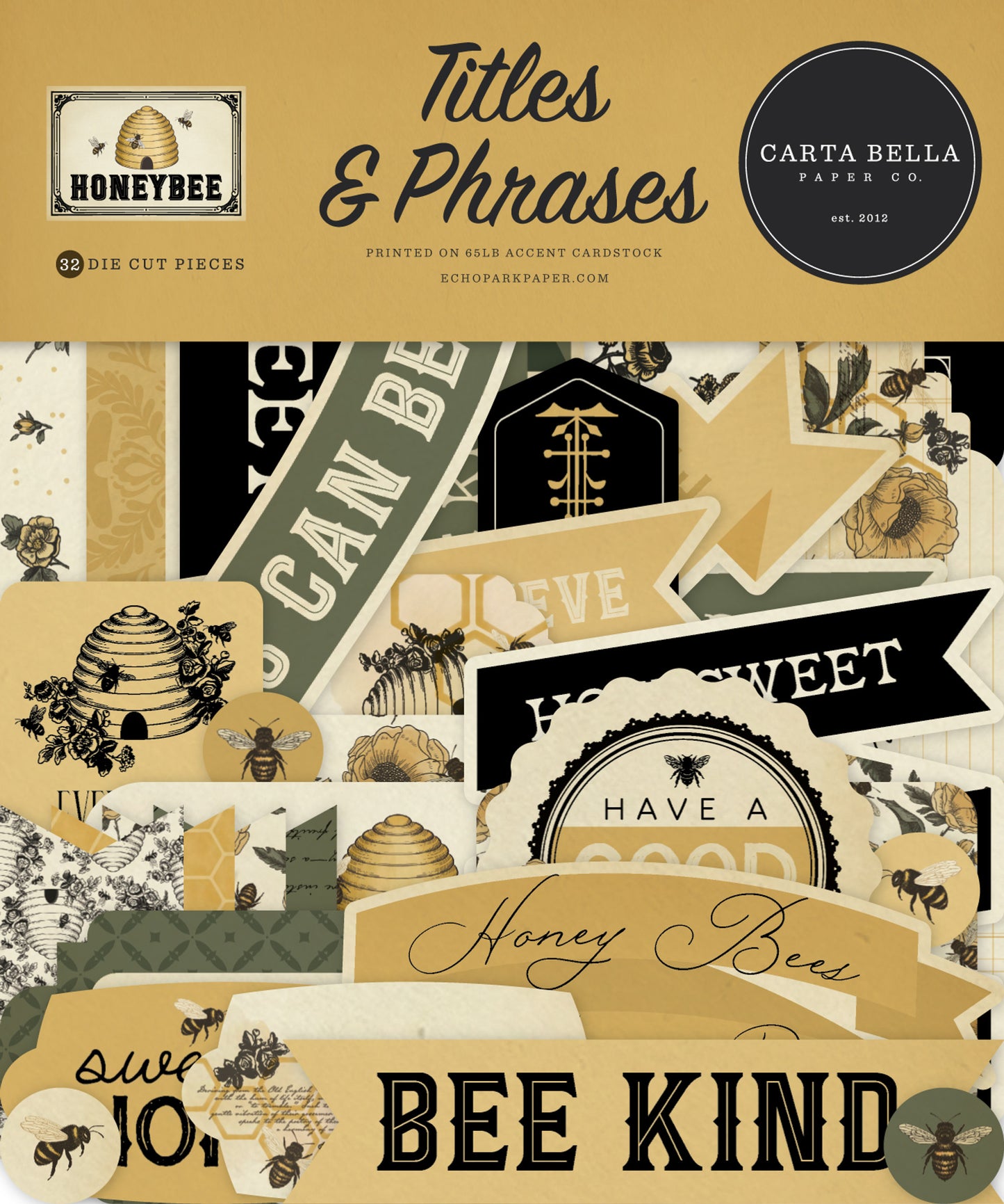 Carta Bella - Honey Bee Collection - Titles and Phrases
