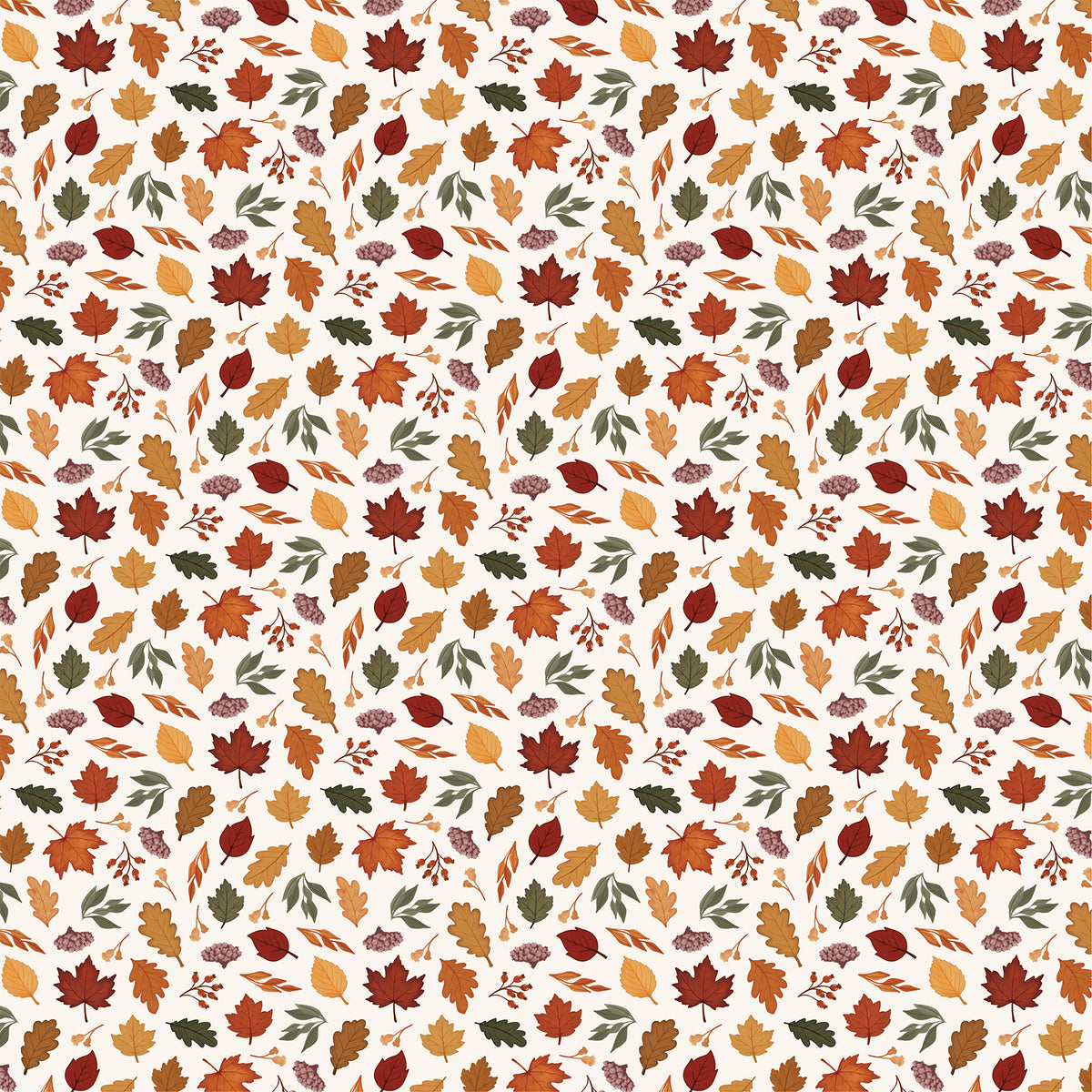 Carta Bella Paper -Here Comes Autumn Collection - 12 x 12 Double Sided Paper - Scattered Fall Leaves