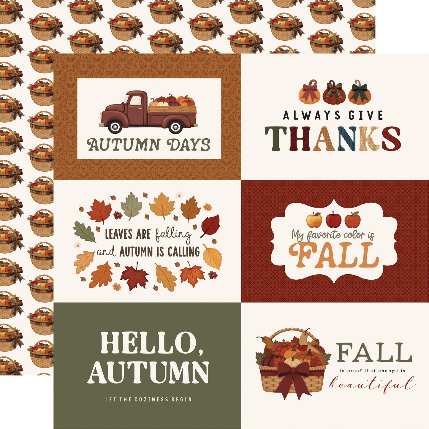Carta Bella Paper -Here Comes Autumn Collection - 12 x 12 Collection Kit