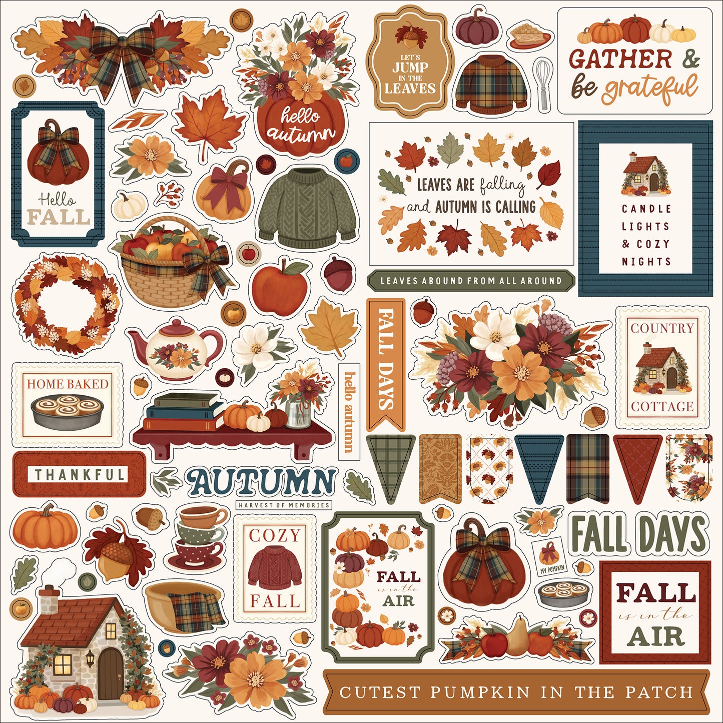 Carta Bella Paper -Here Comes Autumn Collection - 12 x 12 Collection Kit