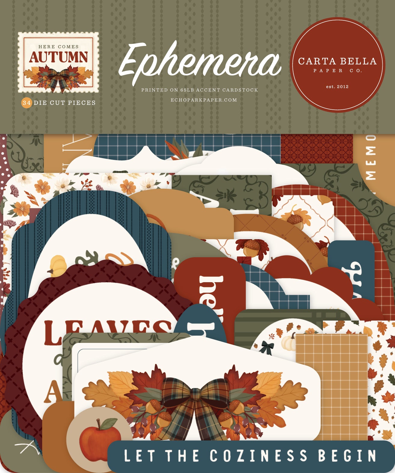 Carta Bella Paper -Here Comes Autumn Collection - Ephemera