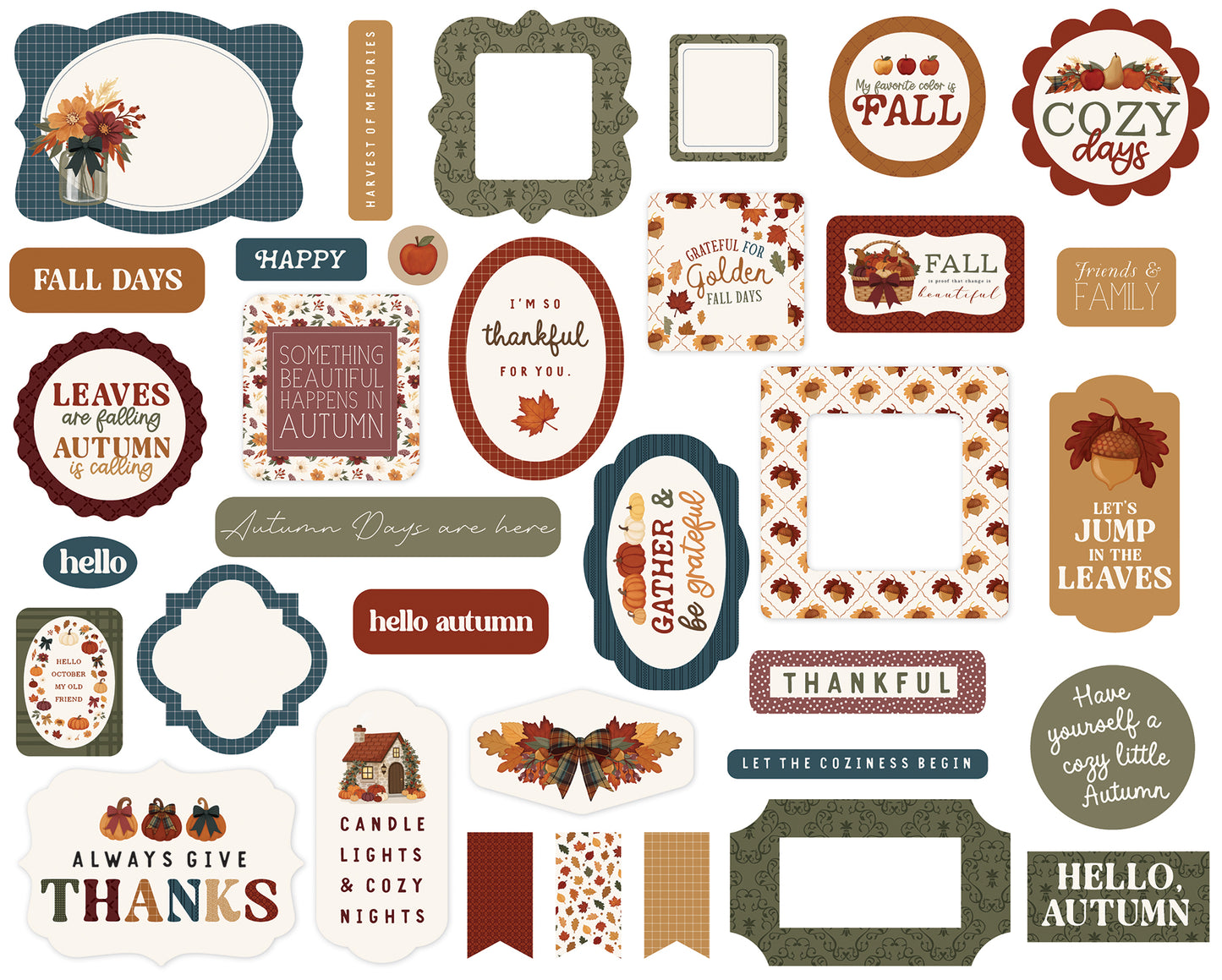 Carta Bella Paper -Here Comes Autumn Collection - Ephemera