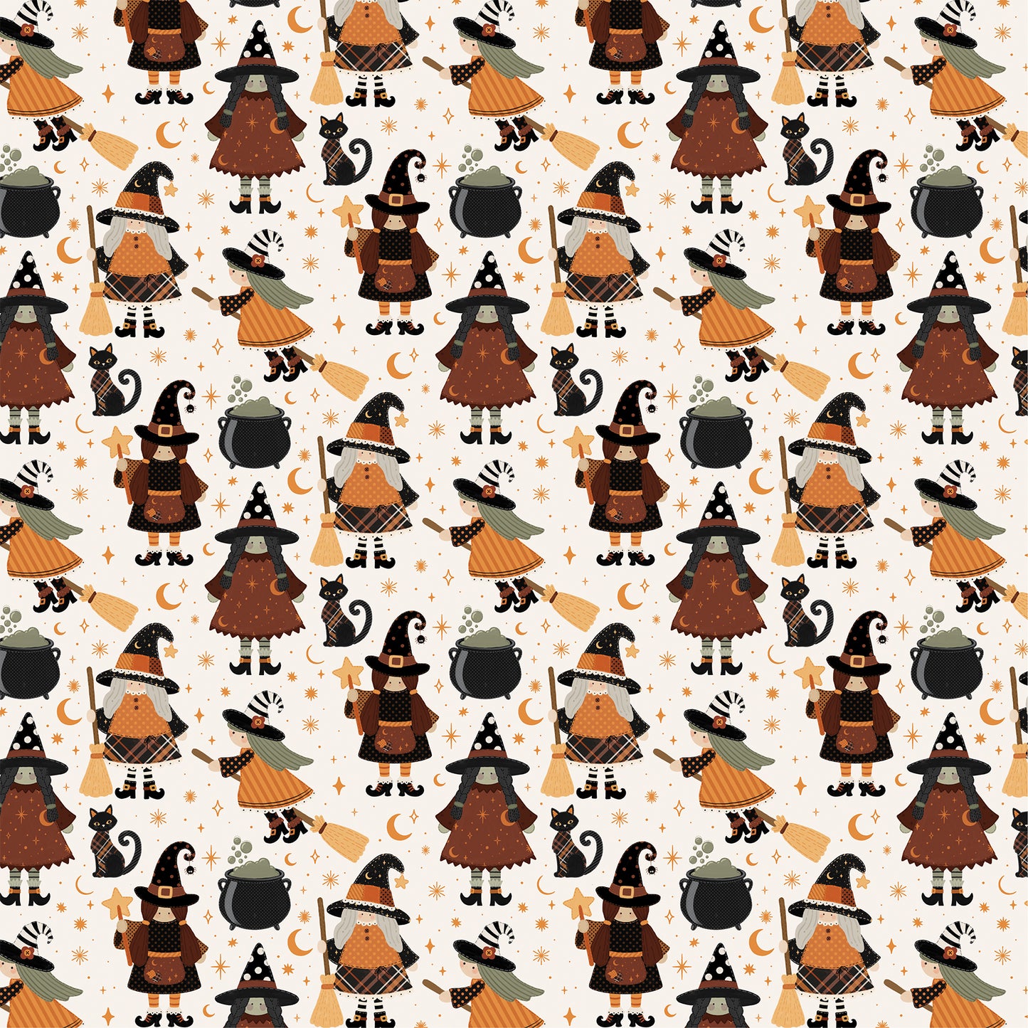 Carta Bella Paper - Handmade Halloween Collection - 12 x 12 Double Sided Paper - Witches Night Out
