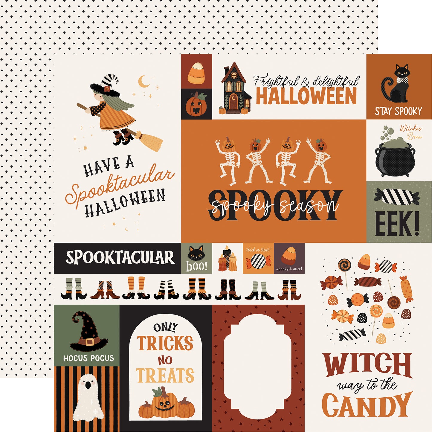 Carta Bella Paper - Handmade Halloween Collection - 12 x 12 Double Sided Paper - Multi Journaling Cards