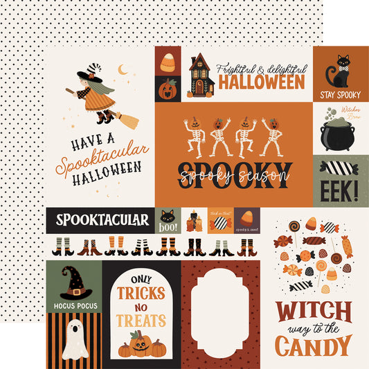 Carta Bella Paper - Handmade Halloween Collection - 12 x 12 Double Sided Paper - Multi Journaling Cards