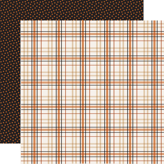 Carta Bella Paper - Handmade Halloween Collection - 12 x 12 Double Sided Paper - Halloween Plaid