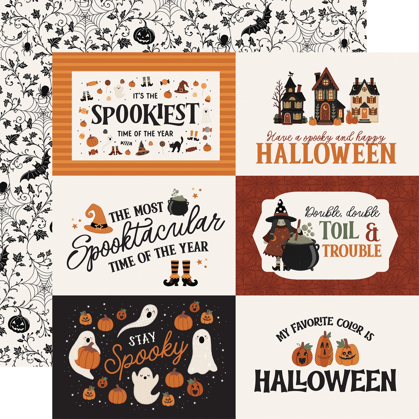 Carta Bella Paper - Handmade Halloween Collection - 12 x 12 Double Sided Paper -6x4 Journaling Cards