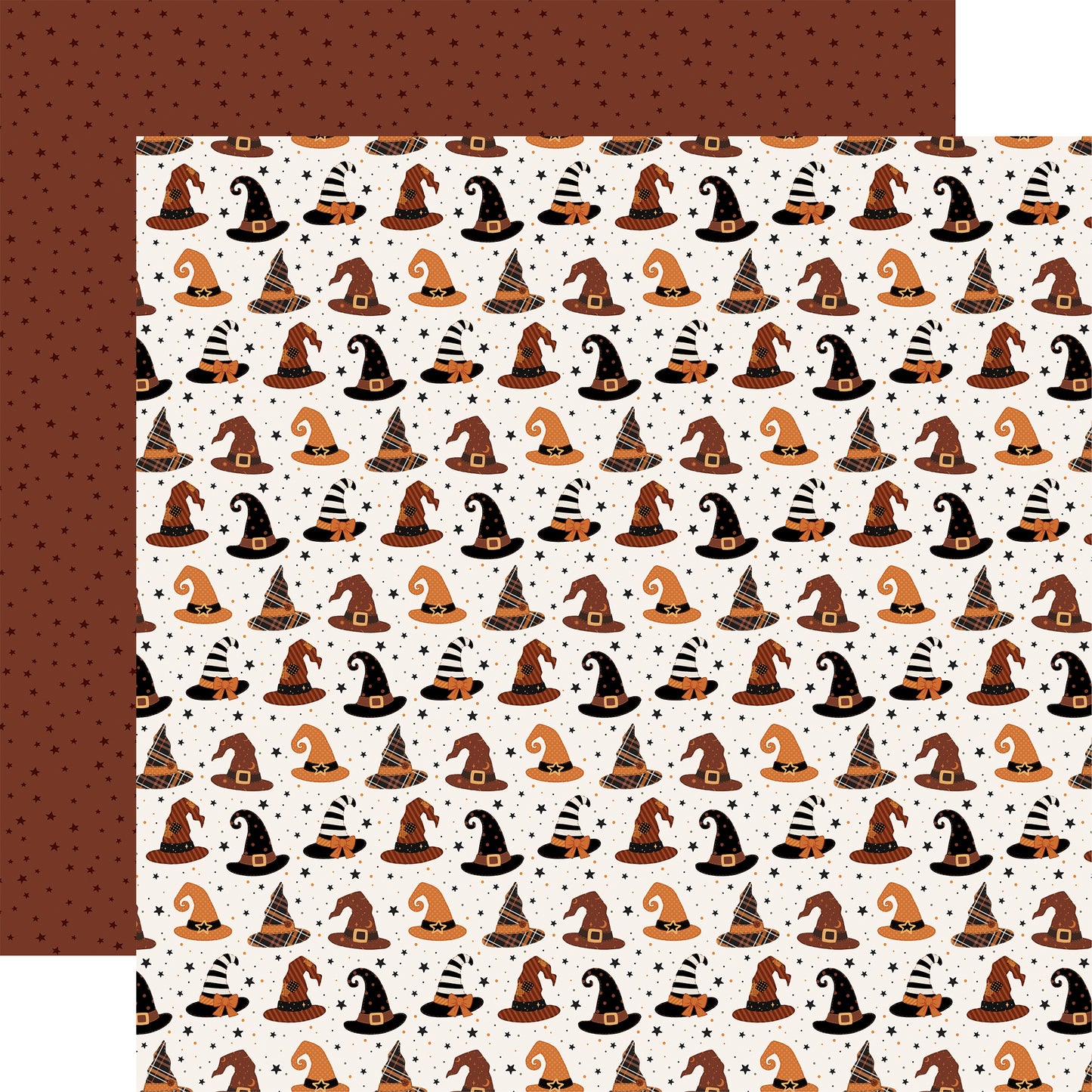 Carta Bella Paper - Handmade Halloween Collection - 12 x 12 Double Sided Paper -Witch Halloween Hat