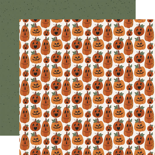 Carta Bella Paper - Handmade Halloween Collection - 12 x 12 Double Sided Paper -October Pumpkins