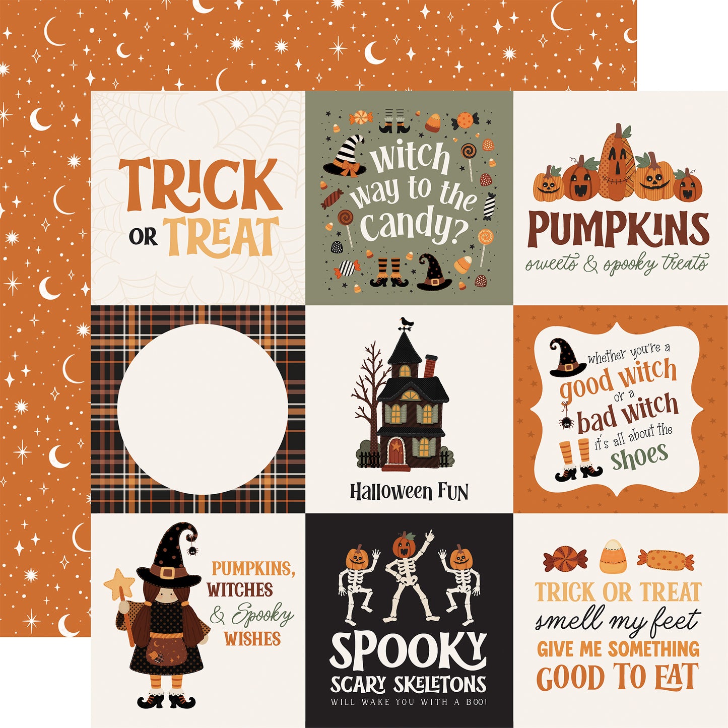 Carta Bella Paper - Handmade Halloween Collection - 12 x 12 Double Sided Paper - 4x4 Journaling Cards