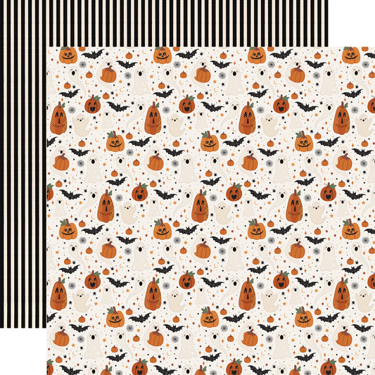 Carta Bella Paper - Handmade Halloween Collection - 12 x 12 Double Sided Paper - Spooky Wishes