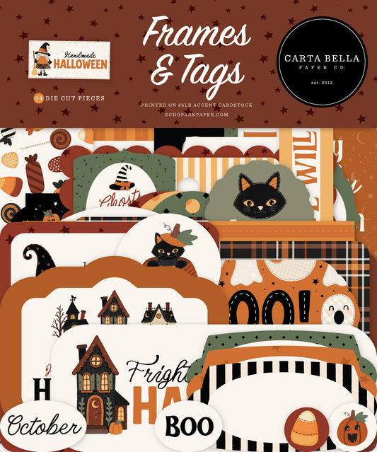 Carta Bella Paper - Handmade Halloween Collection - Ephemera - Frames And Tags
