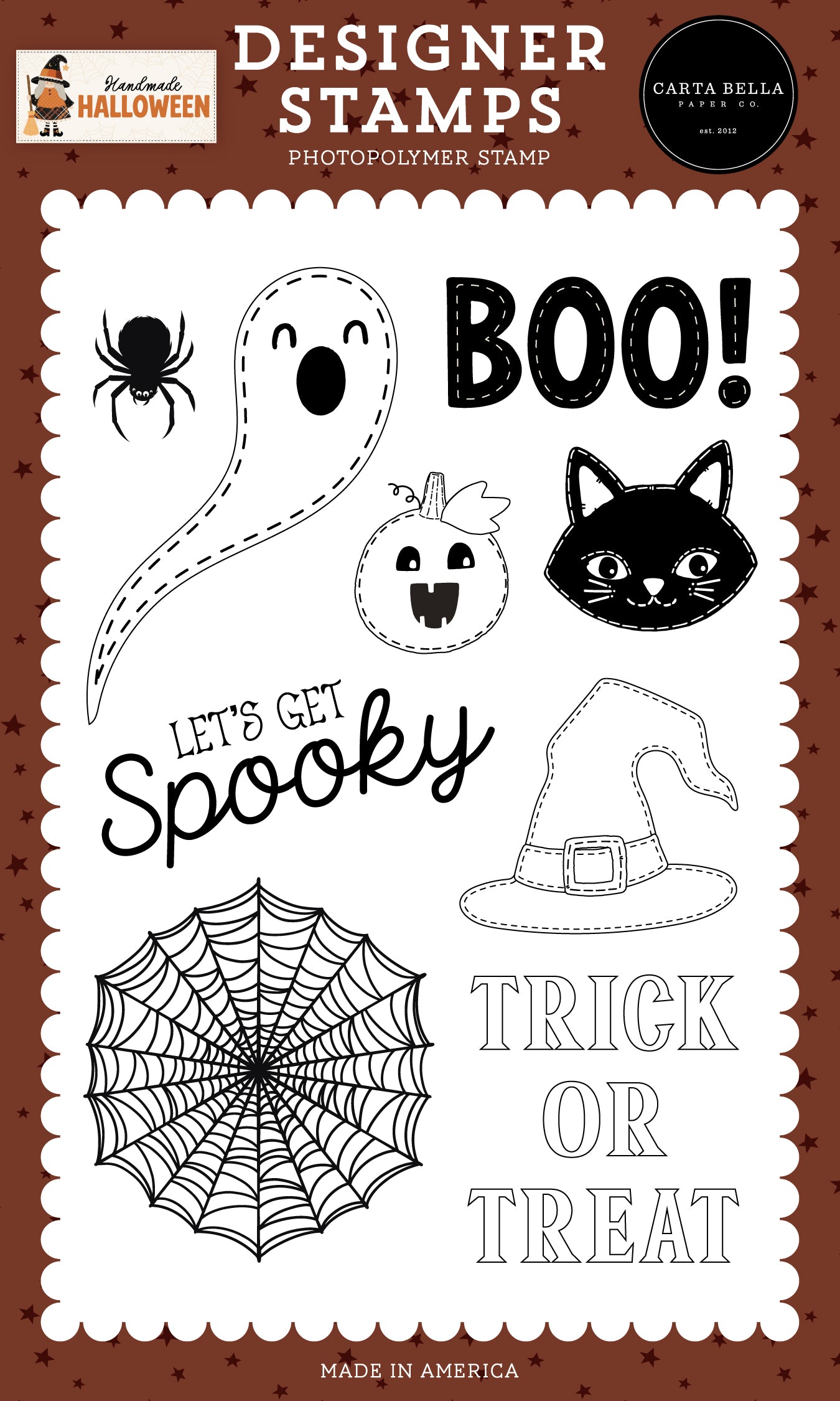 Carta Bella Paper - Handmade Halloween Collection - Photopolymer Stamp Set - Stitched Ghost