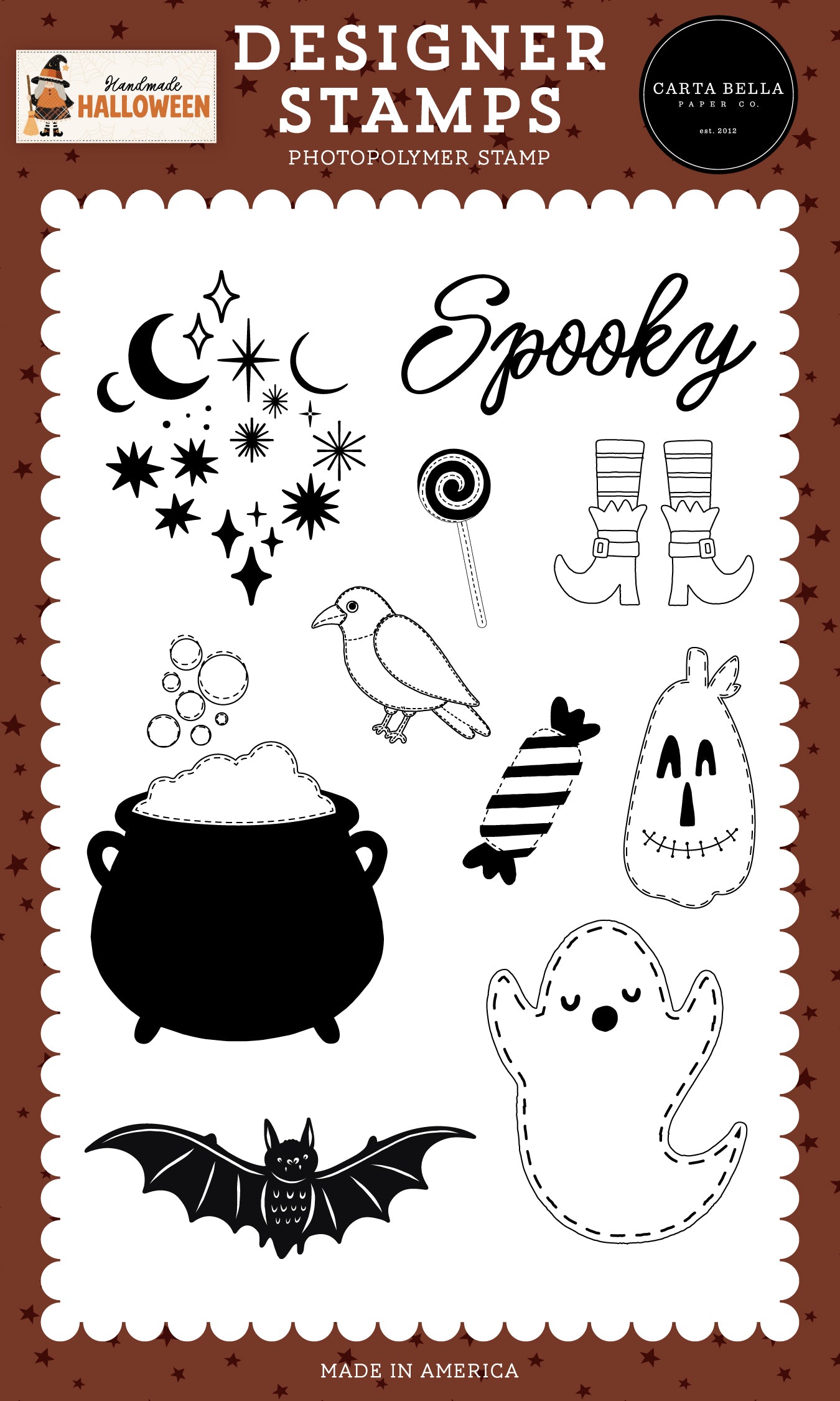 Carta Bella Paper - Handmade Halloween Collection - Photopolymer Stamp Set - Spooky Sparkles