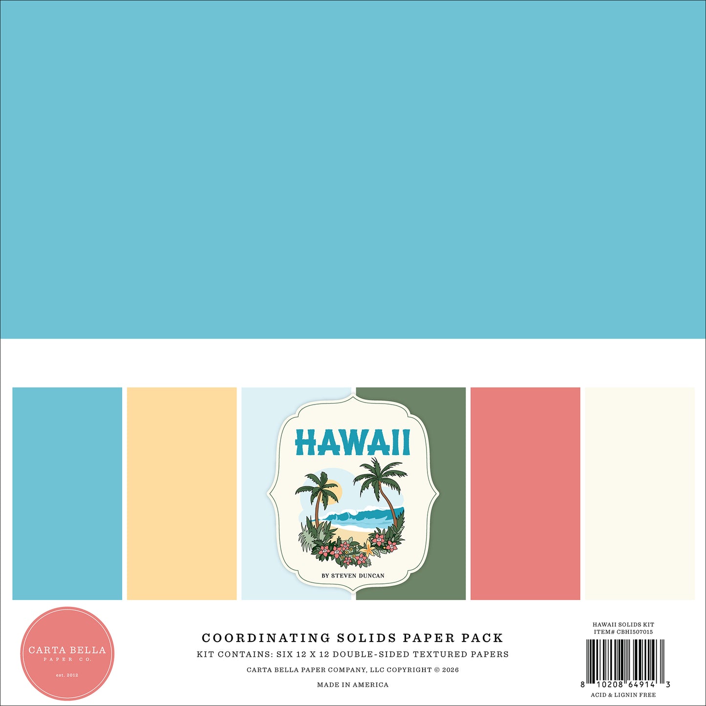 Carta Bella Paper - Hawaii Collection - 12 x 12 Paper Pack - Solids