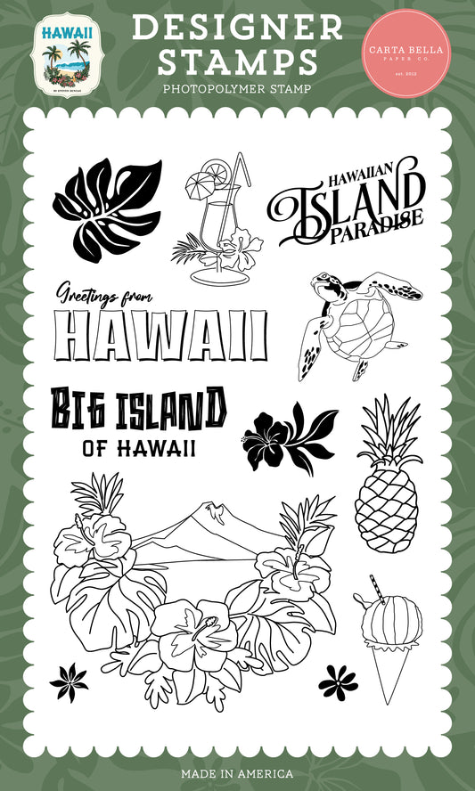 Carta Bella Paper - Hawaii Collection - Clear Photopolymer Stamps - Hawaiian Island Paradise