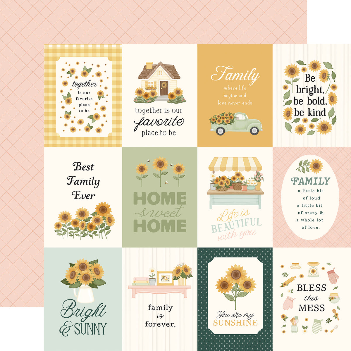 Carta Bella Paper - Home Sweet Home Collection - 12 x 12 Double Sided Paper - 3 x 4 Journaling Cards