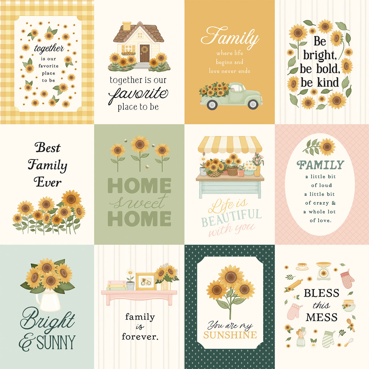Carta Bella Paper - Home Sweet Home Collection - 12 x 12 Double Sided Paper - 3 x 4 Journaling Cards