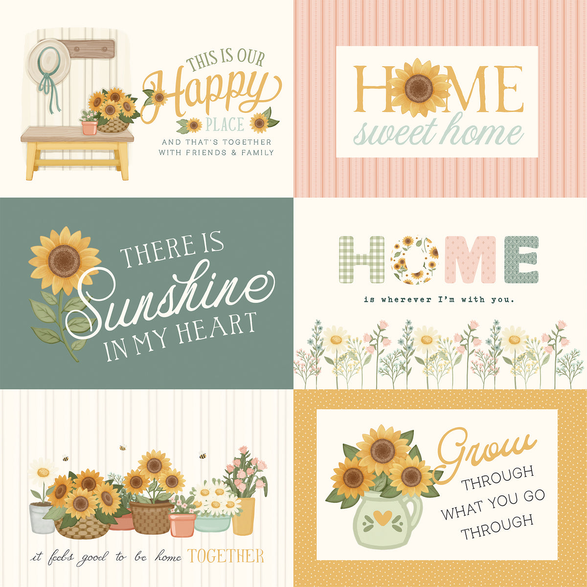 Carta Bella Paper - Home Sweet Home Collection - 12 x 12 Double Sided Paper - 6 x 4 Jounaling Cards