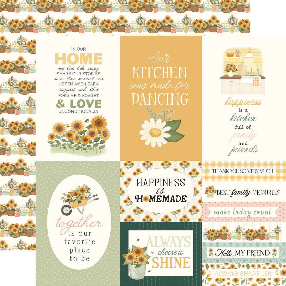 Carta Bella Paper - Home Sweet Home Collection - 12 x 12 Double Sided Paper - Multi Journaling Cards