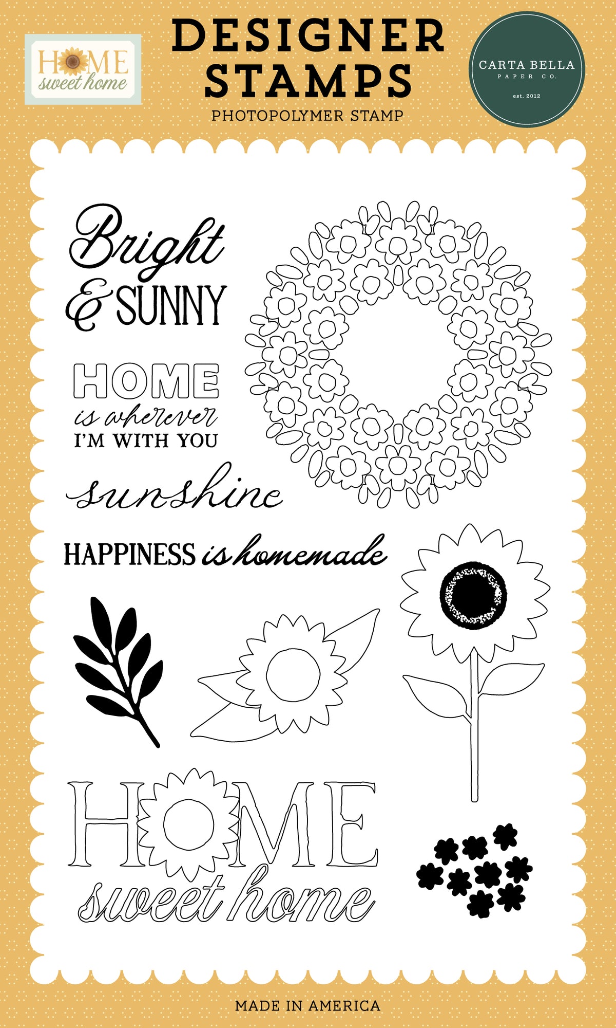 Carta Bella Paper - Home Sweet Home Collection -  Clear Photopolymer Stamps - Floral Wreath
