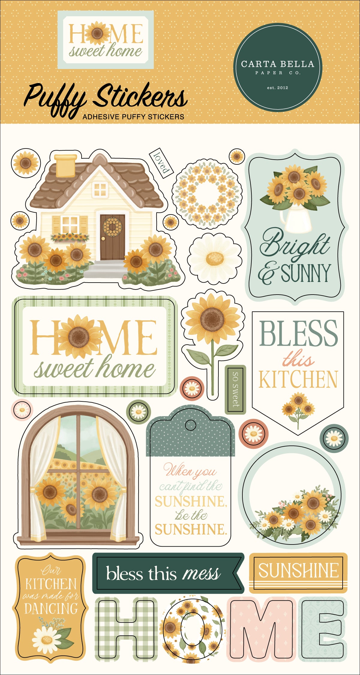 Carta Bella Paper - Home Sweet Home Collection - Puffy Stickers