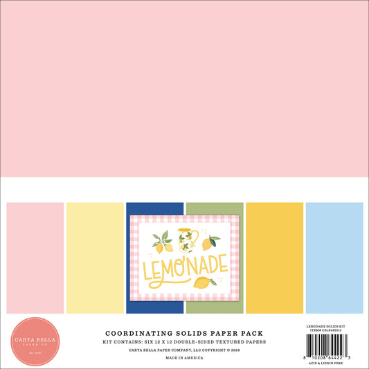 Carta Bella Paper - Lemonade Collection - 12 x 12 Paper Pack - Solids