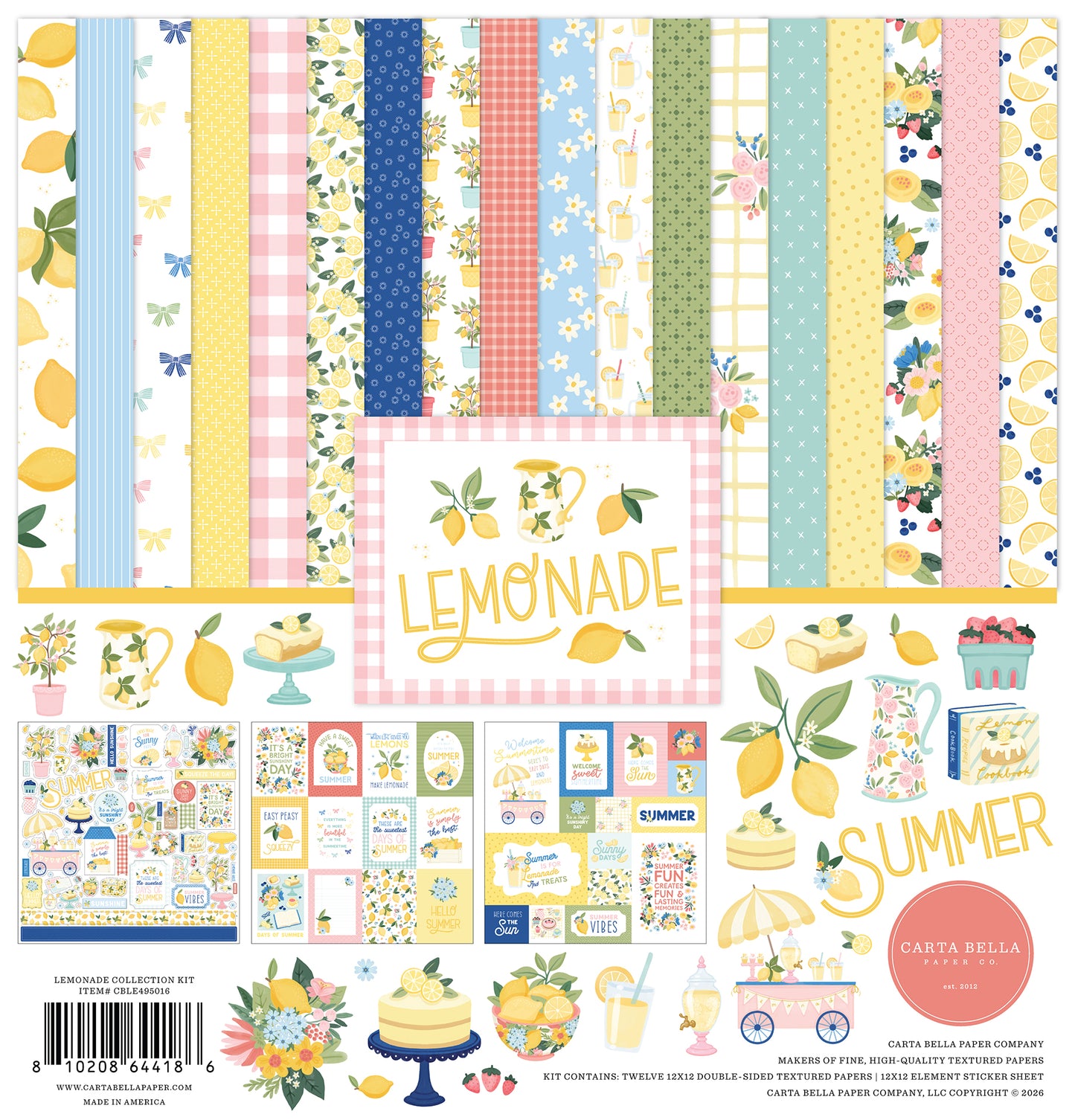 Carta Bella Paper - Lemonade Collection - 12 x 12 Collection Kit