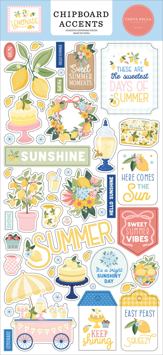 Carta Bella Paper - Lemonade Collection - Chipboard Accents