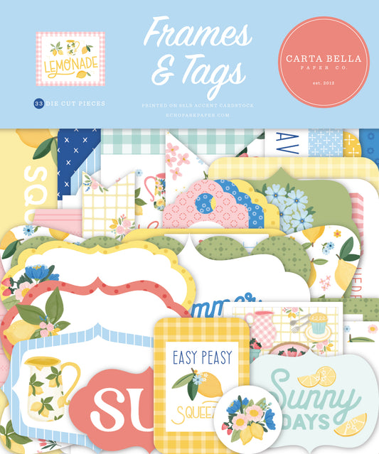 Carta Bella Paper - Lemonade Collection - Ephemera - Frames And Tags